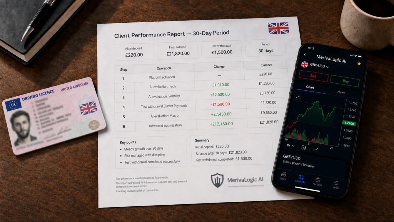The progress of our test account over 30 days